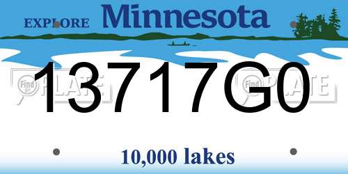 13717G0 Minnesota License Plate