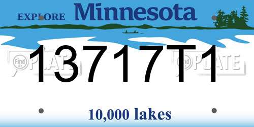 13717T1 Minnesota License Plate