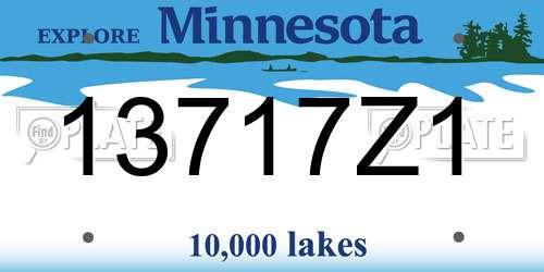 13717Z1 Minnesota License Plate