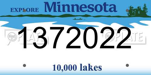 1372022 Minnesota License Plate