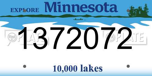 1372072 Minnesota License Plate