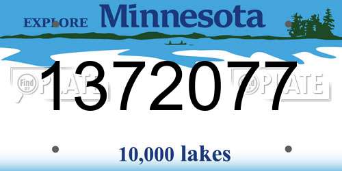 1372077 Minnesota License Plate