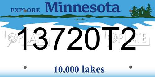 13720T2 Minnesota License Plate