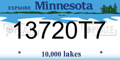 13720T7 Minnesota License Plate