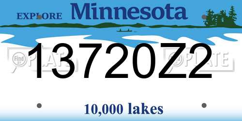 13720Z2 Minnesota License Plate