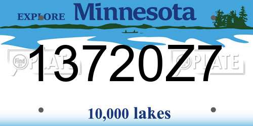 13720Z7 Minnesota License Plate