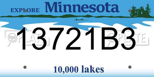 13721B3 Minnesota License Plate