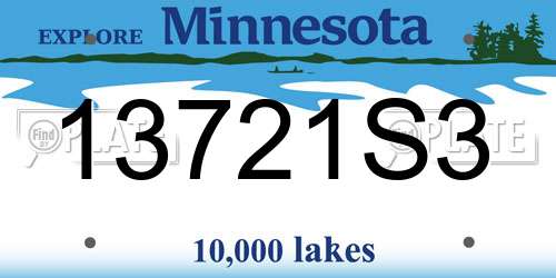 13721S3 Minnesota License Plate