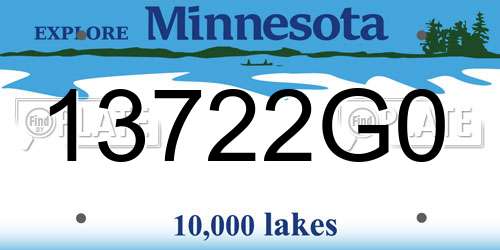 13722G0 Minnesota License Plate