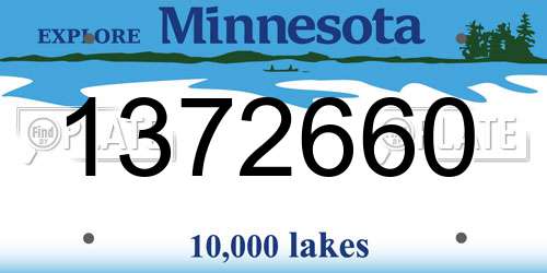 1372660 Minnesota License Plate