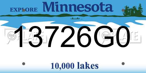 13726G0 Minnesota License Plate