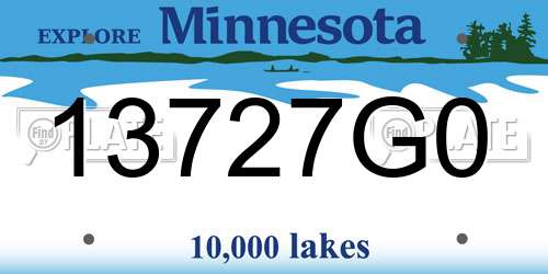 13727G0 Minnesota License Plate