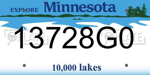13728G0 Minnesota License Plate