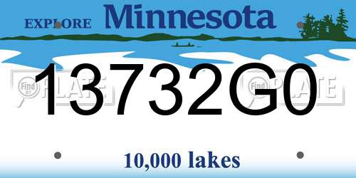 13732G0 Minnesota License Plate