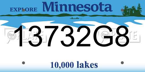 13732G8 Minnesota License Plate