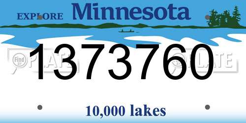 1373760 Minnesota License Plate