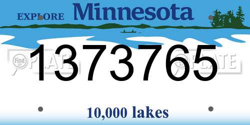 1373765 Minnesota License Plate