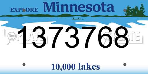 1373768 Minnesota License Plate