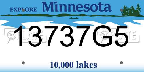13737G5 Minnesota License Plate