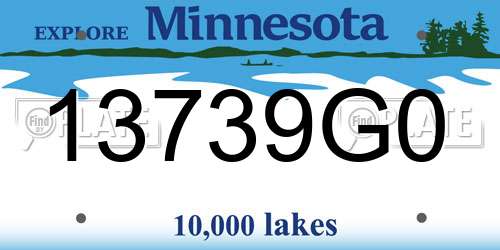 13739G0 Minnesota License Plate