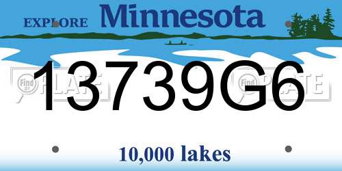 13739G6 Minnesota License Plate