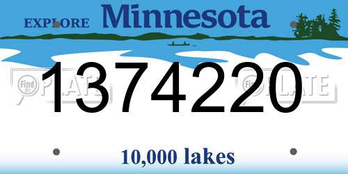 1374220 Minnesota License Plate