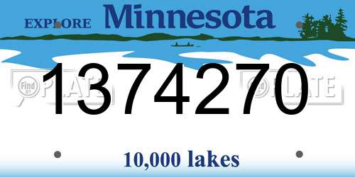 1374270 Minnesota License Plate