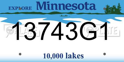13743G1 Minnesota License Plate