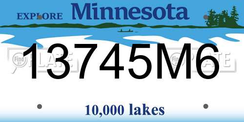 13745M6 Minnesota License Plate