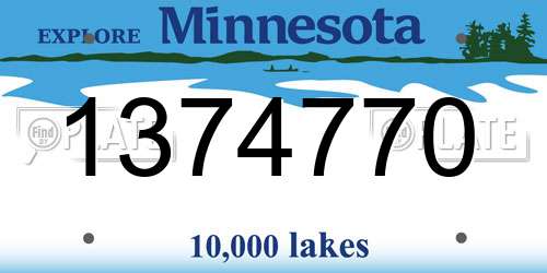 1374770 Minnesota License Plate