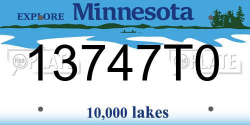 13747T0 Minnesota License Plate