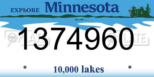 1374960 Minnesota License Plate