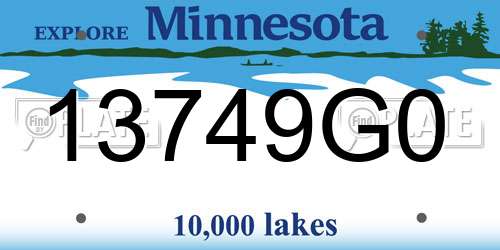 13749G0 Minnesota License Plate
