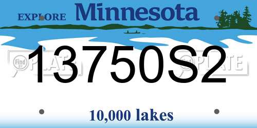 13750S2 Minnesota License Plate