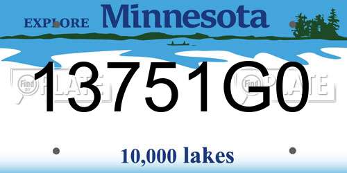 13751G0 Minnesota License Plate