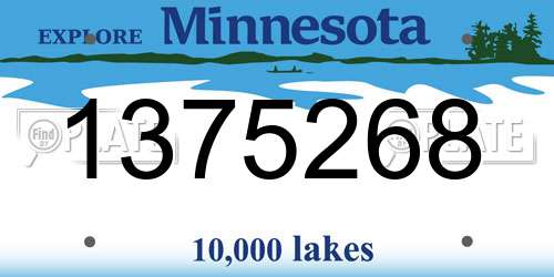 1375268 Minnesota License Plate