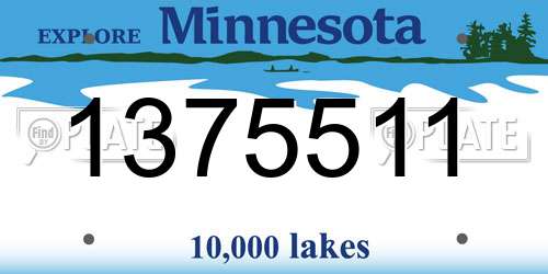1375511 Minnesota License Plate