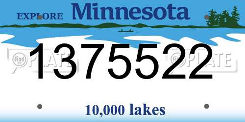 1375522 Minnesota License Plate