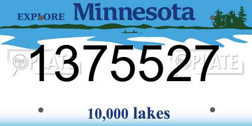 1375527 Minnesota License Plate