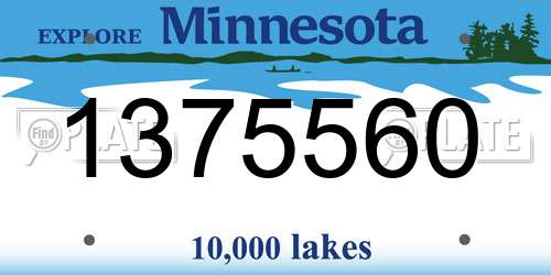 1375560 Minnesota License Plate