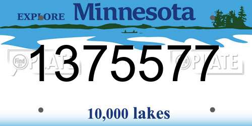 1375577 Minnesota License Plate