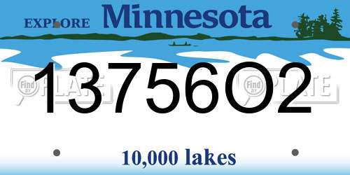 13756O2 Minnesota License Plate