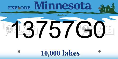 13757G0 Minnesota License Plate