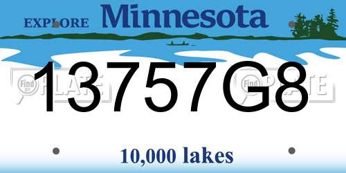 13757G8 Minnesota License Plate