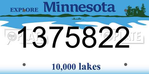 1375822 Minnesota License Plate