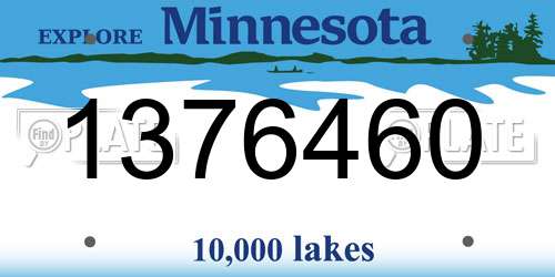 1376460 Minnesota License Plate
