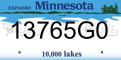 13765G0 Minnesota License Plate
