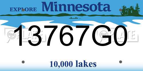 13767G0 Minnesota License Plate