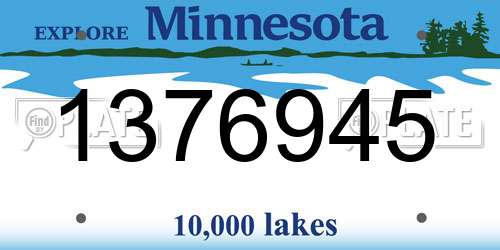 1376945 Minnesota License Plate