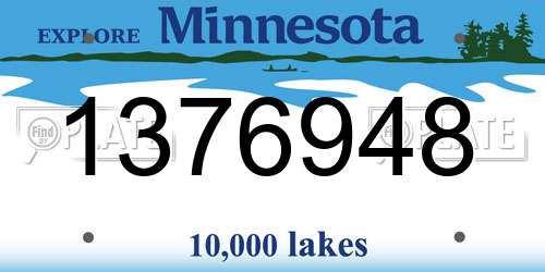 1376948 Minnesota License Plate